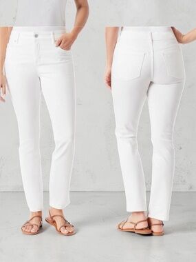 VINTAGE AMERICA BLUES Boho Straight Denim Jean | White | Size 16‎ / 33